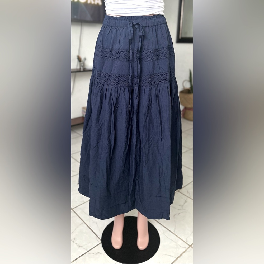 And Now This fits M
Women's Tie-Waist Lace-Inset Maxi Skirt - Picture 3 of 7